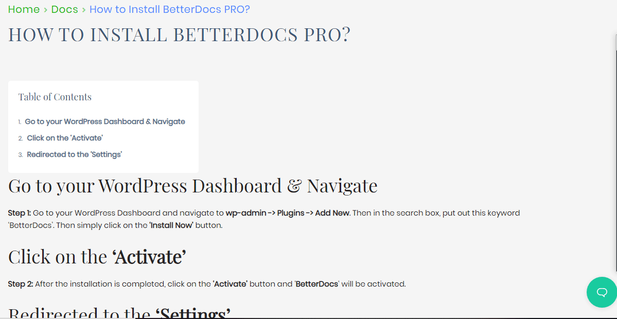 BetterDocs WordPress ডকুমেন্টেশন
