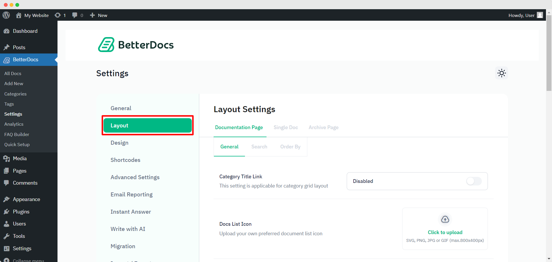 Step 1: Configure BetterDocs Documentation Homepage 1