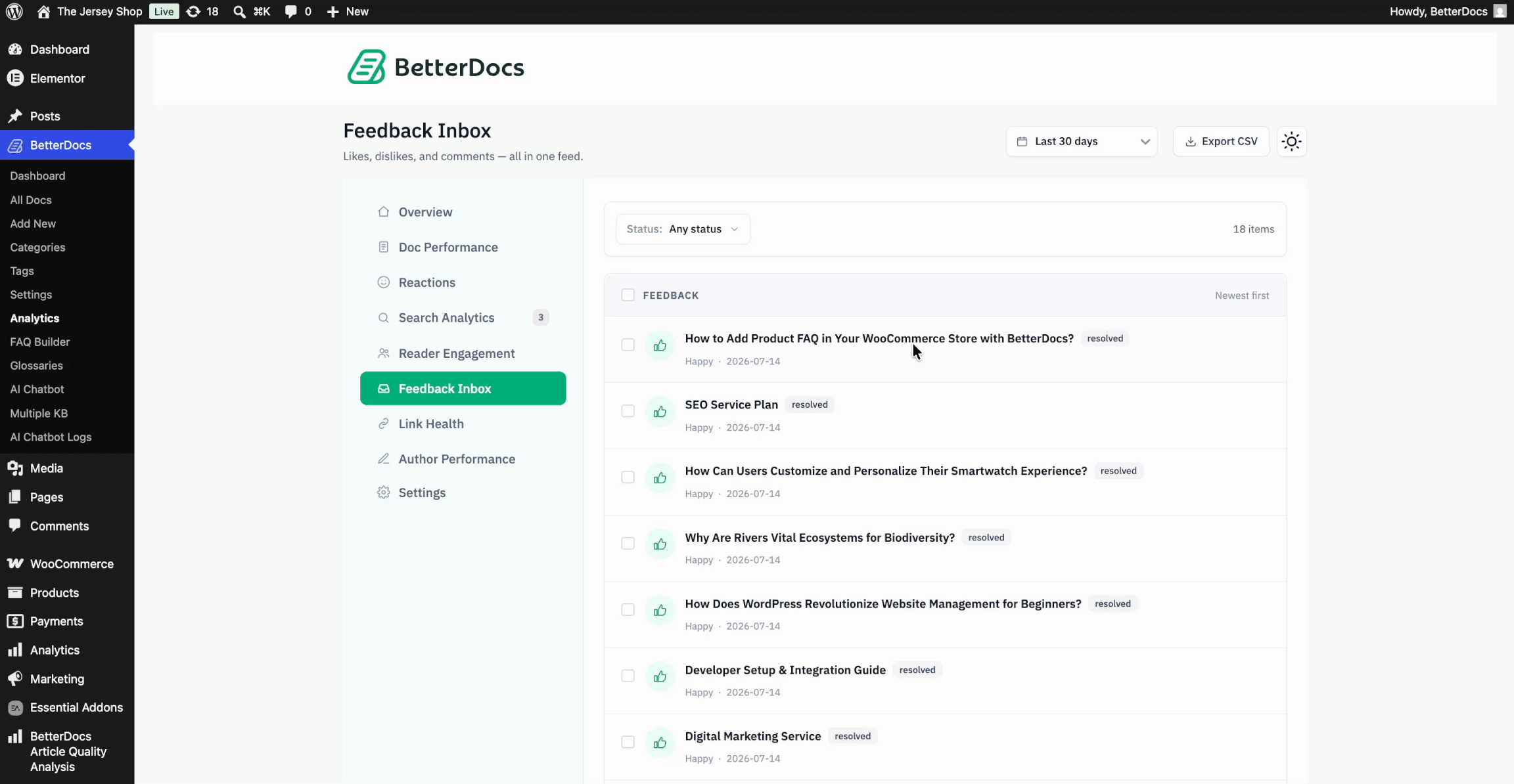 How to Configure Advanced Analytics to Evaluate the Performance of Your Knowledge Base? 9 Review and resolve visitors feedback