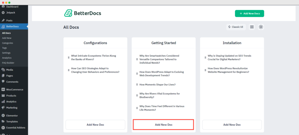 How To Use Advanced Drag & Drop Builder To Organize Content In BetterDocs?