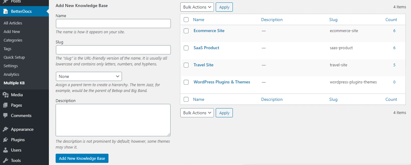 Manage Multiple Knowledge Base