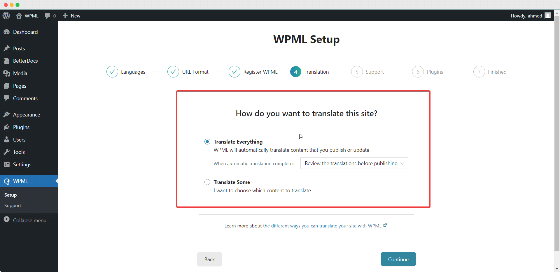 How To Translate Single Docs Of BetterDocs Using WPML