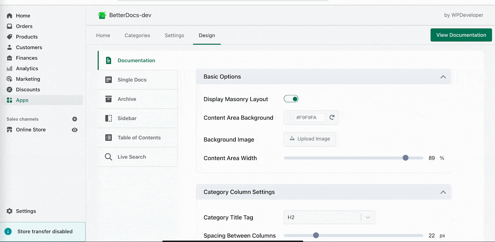 configure a Single doc and archive page