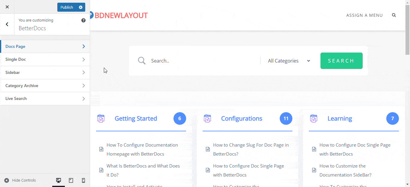 BetterDocs Handbook Layout