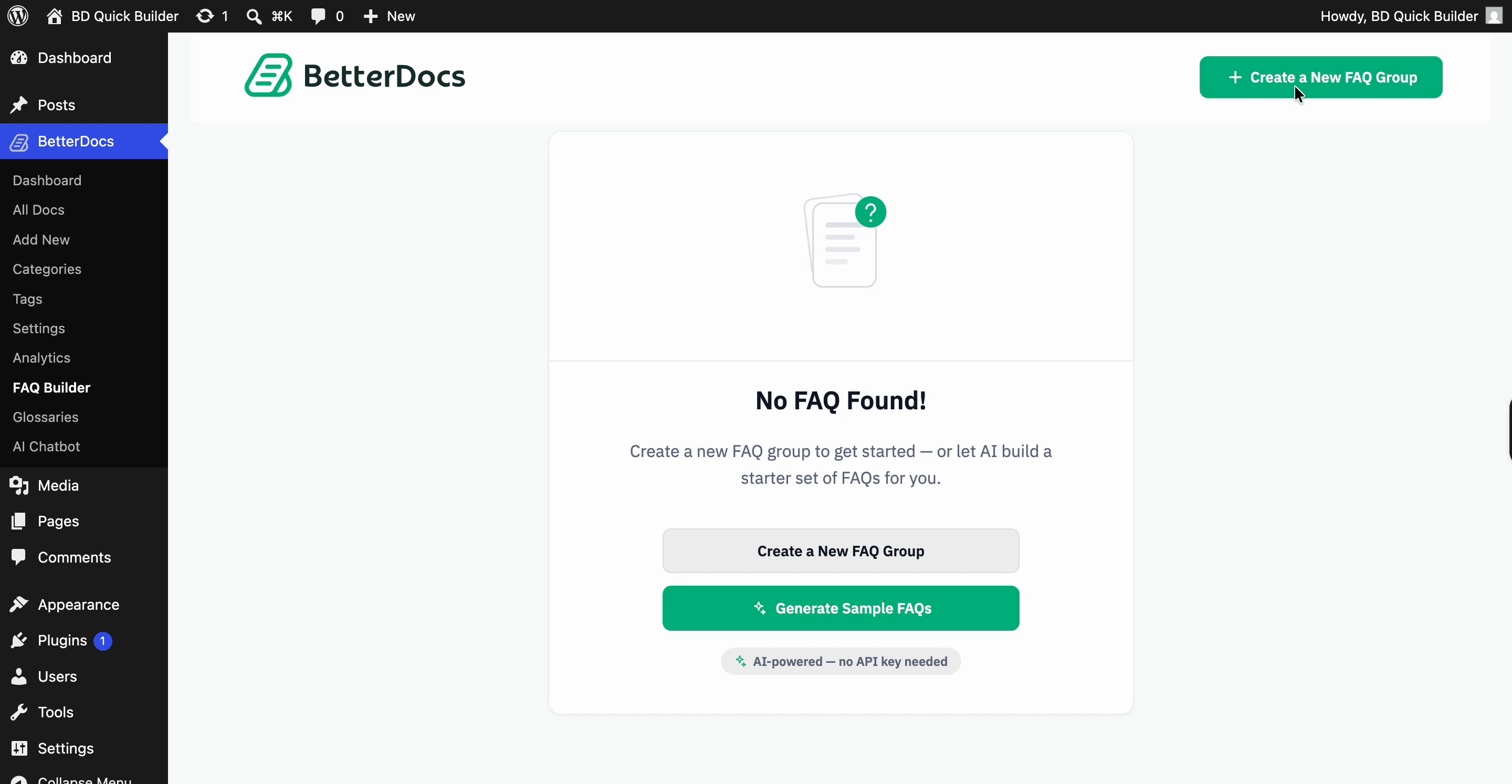 How To Configure BetterDocs FAQ Builder In WordPress? 2 Create New FAQ Groups 2