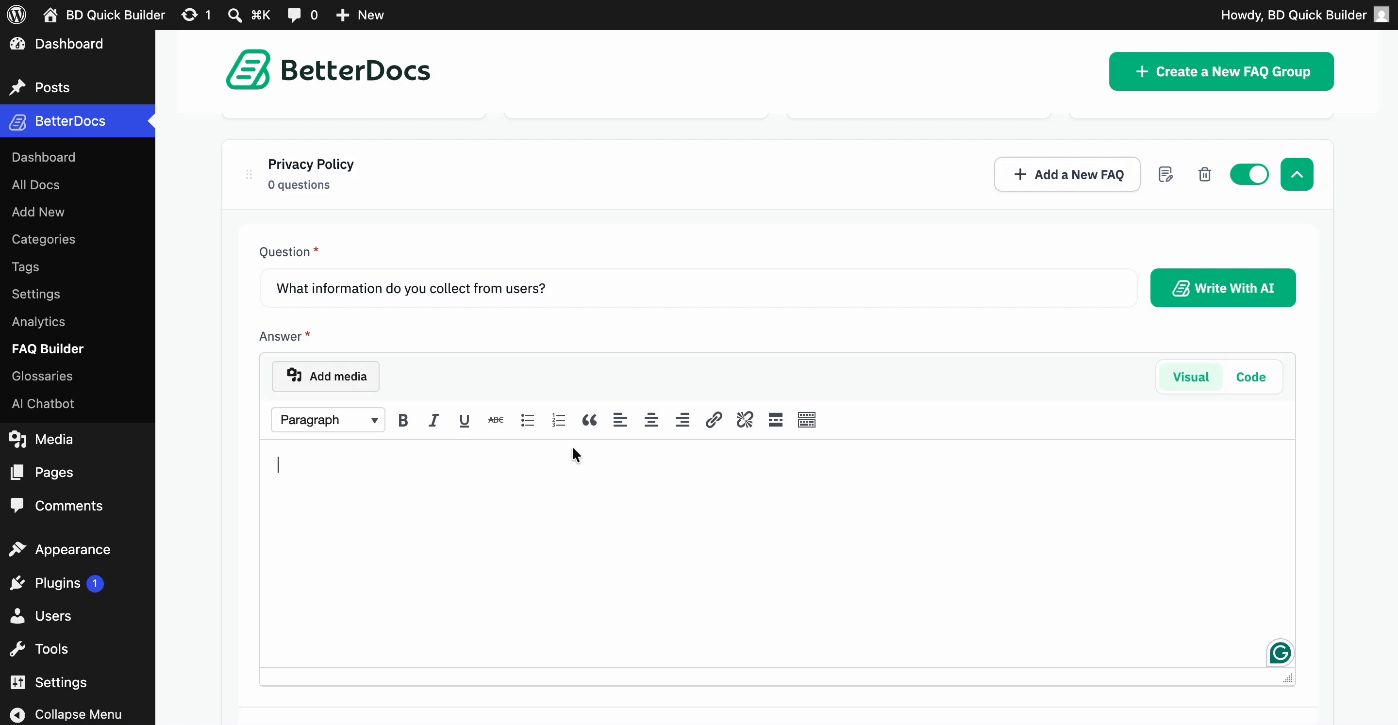 How To Configure BetterDocs FAQ Builder In WordPress? 4 Edit the FAQ