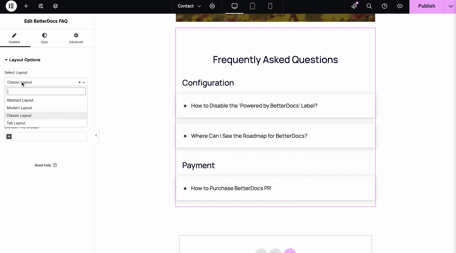How To Configure BetterDocs FAQ Builder In Elementor? 6 Configure BetterDocs FAQ Builder