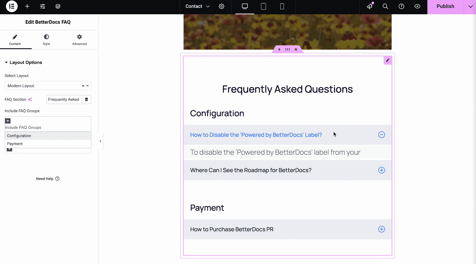 How To Configure BetterDocs FAQ Builder In Elementor? 7 Configure BetterDocs FAQ Builder
