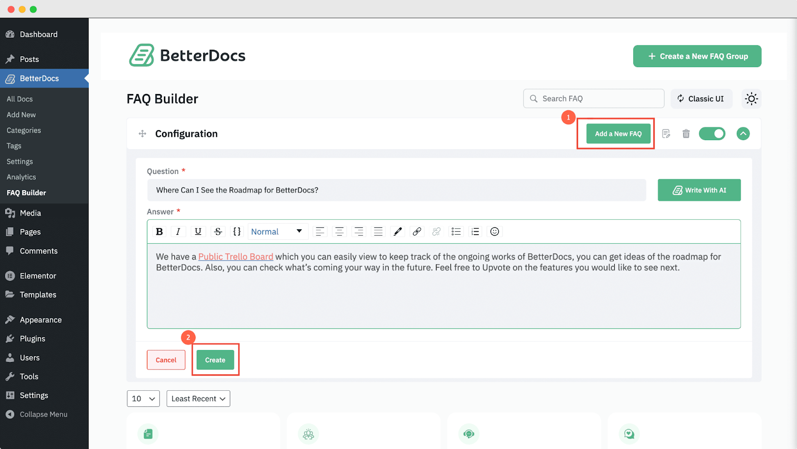 How To Configure BetterDocs FAQ Builder In Elementor? 3 Configure BetterDocs FAQ Builder