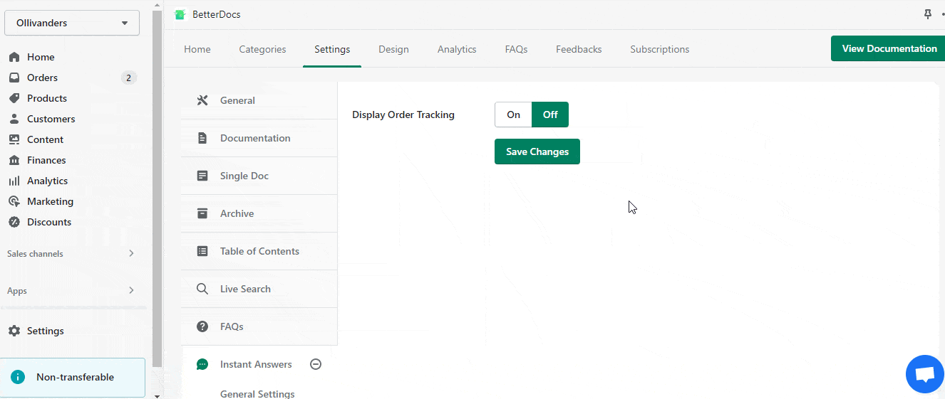 Order Tracking Feature