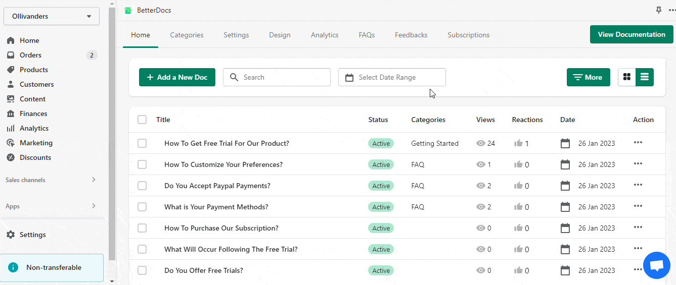 Order Tracking Feature