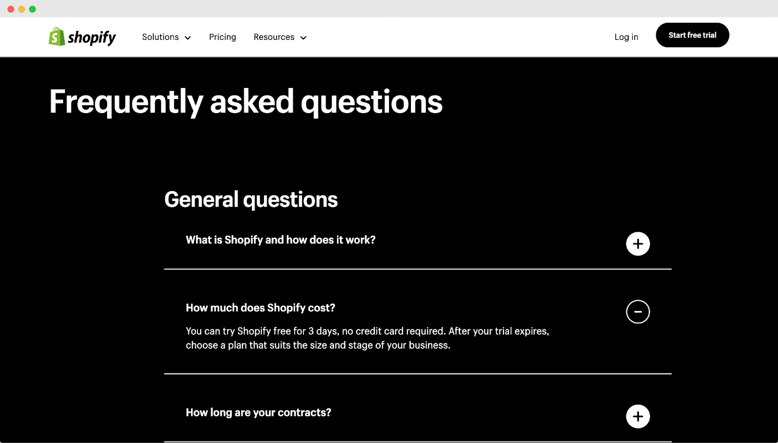 FAQ In Shopify