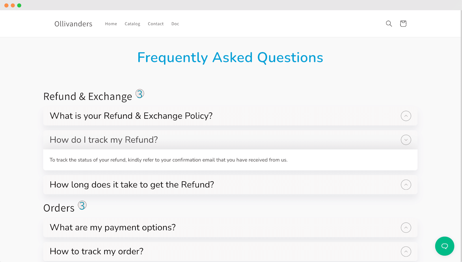 FAQ In Shopify