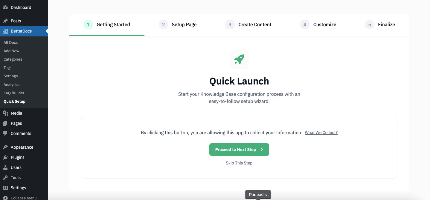Setup Knowledge Base From BetterDocs Quick Builder