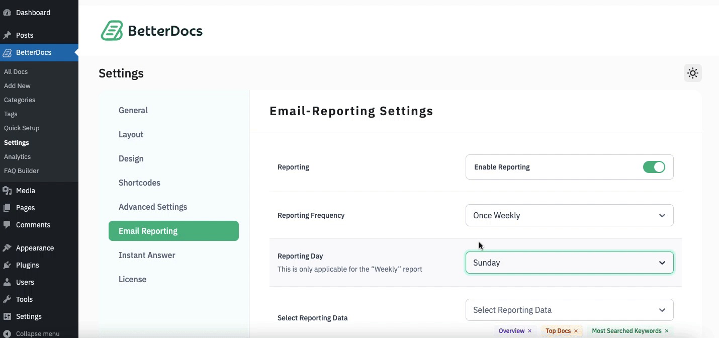Email Reporting