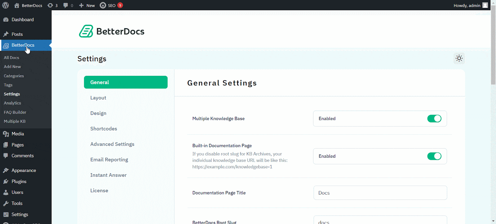 BreadCrumbs Settings in BetterDocs