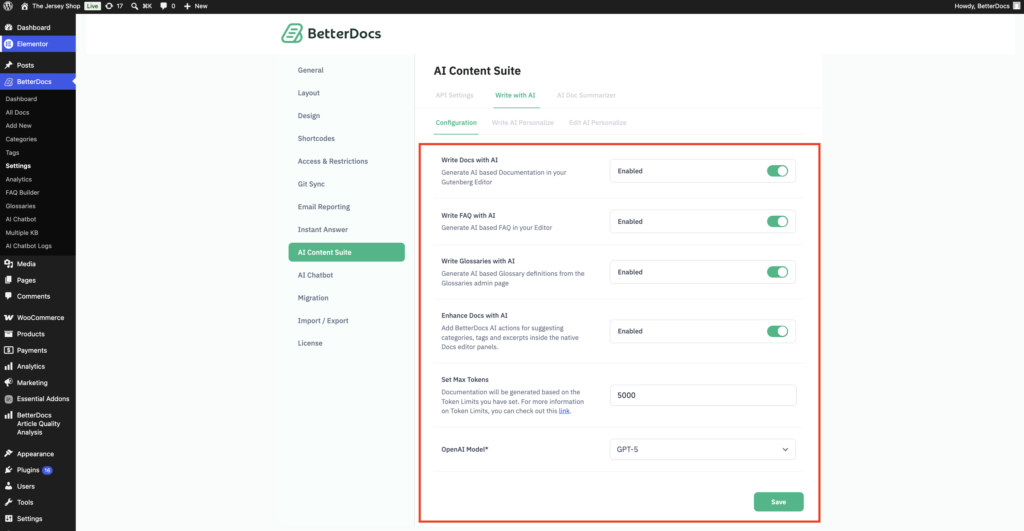 How To Configure The Write With AI Feature In BetterDocs? - BetterDocs
