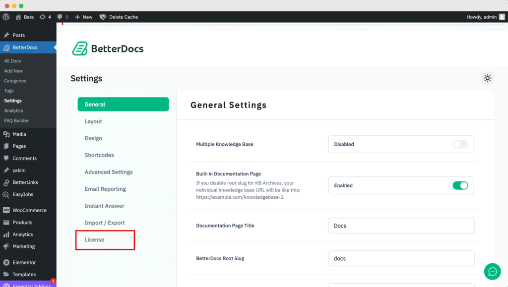 How To Verify & Authenticate BetterDocs PRO License Key? - BetterDocs