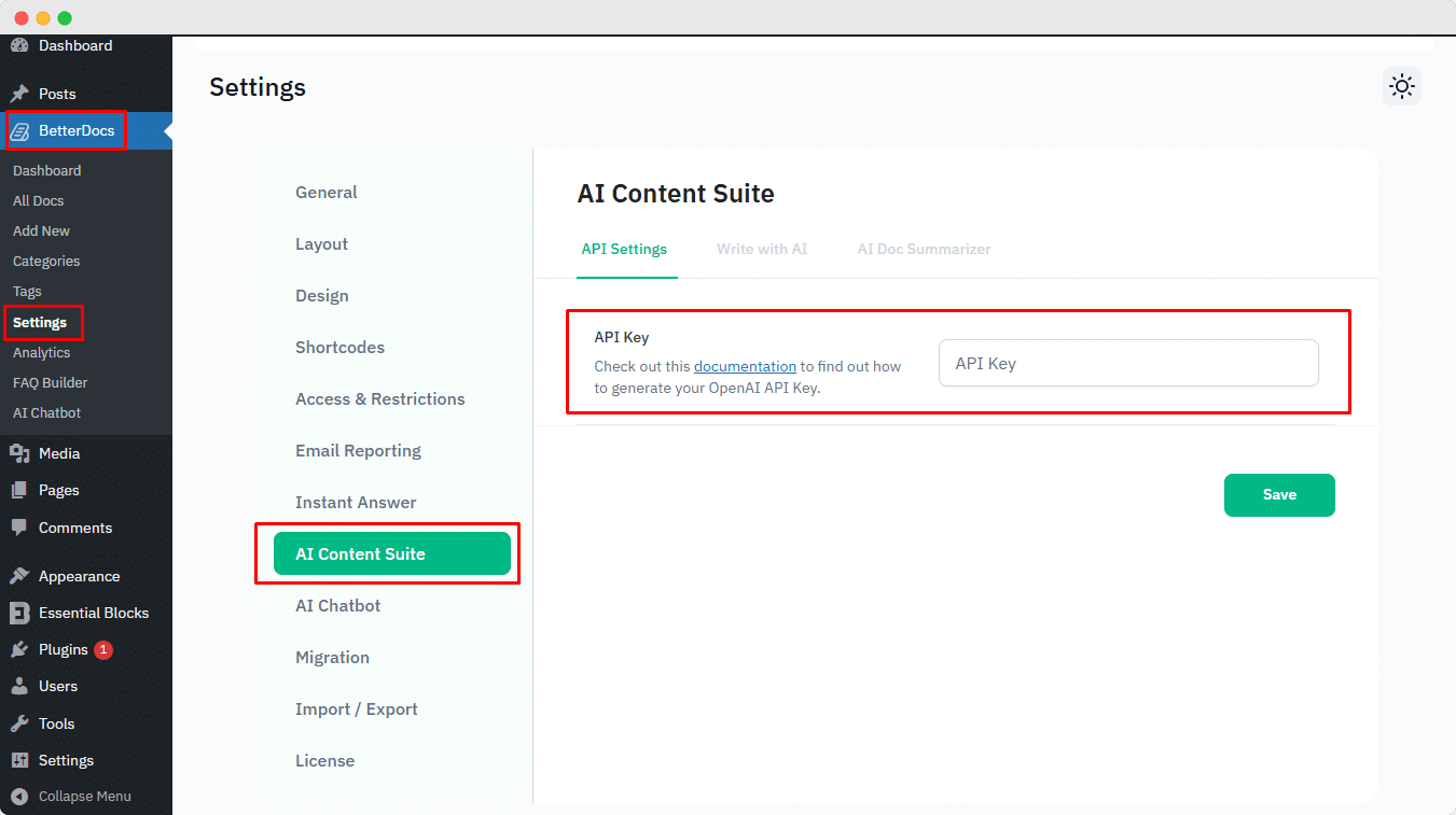 How To Configure The Write With AI Feature In BetterDocs? 7 Write with AI in BetterDocs