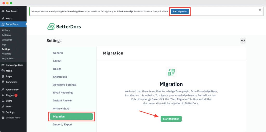How To Migrate From Existing Documentation Plugins To BetterDocs?