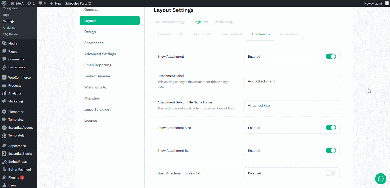 Show Related Documentation and Attachments