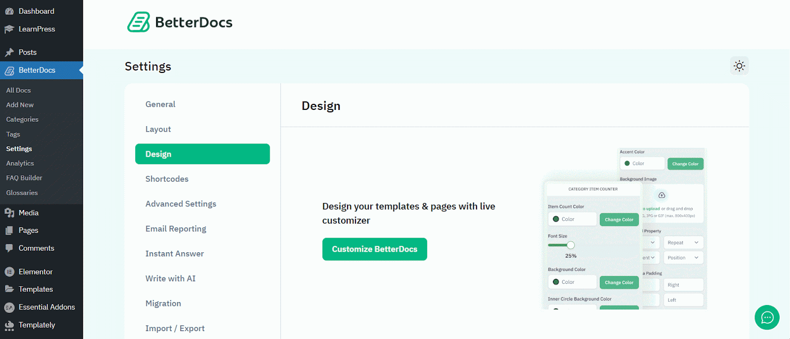 Glossary in BetterDocs