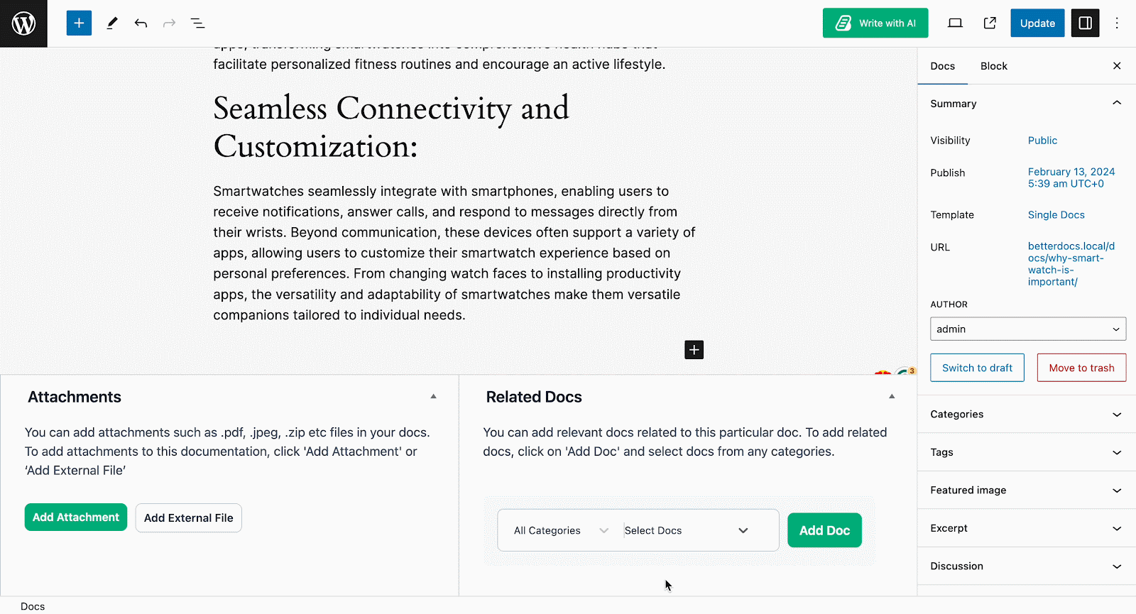 Show Related Documentation and Attachments