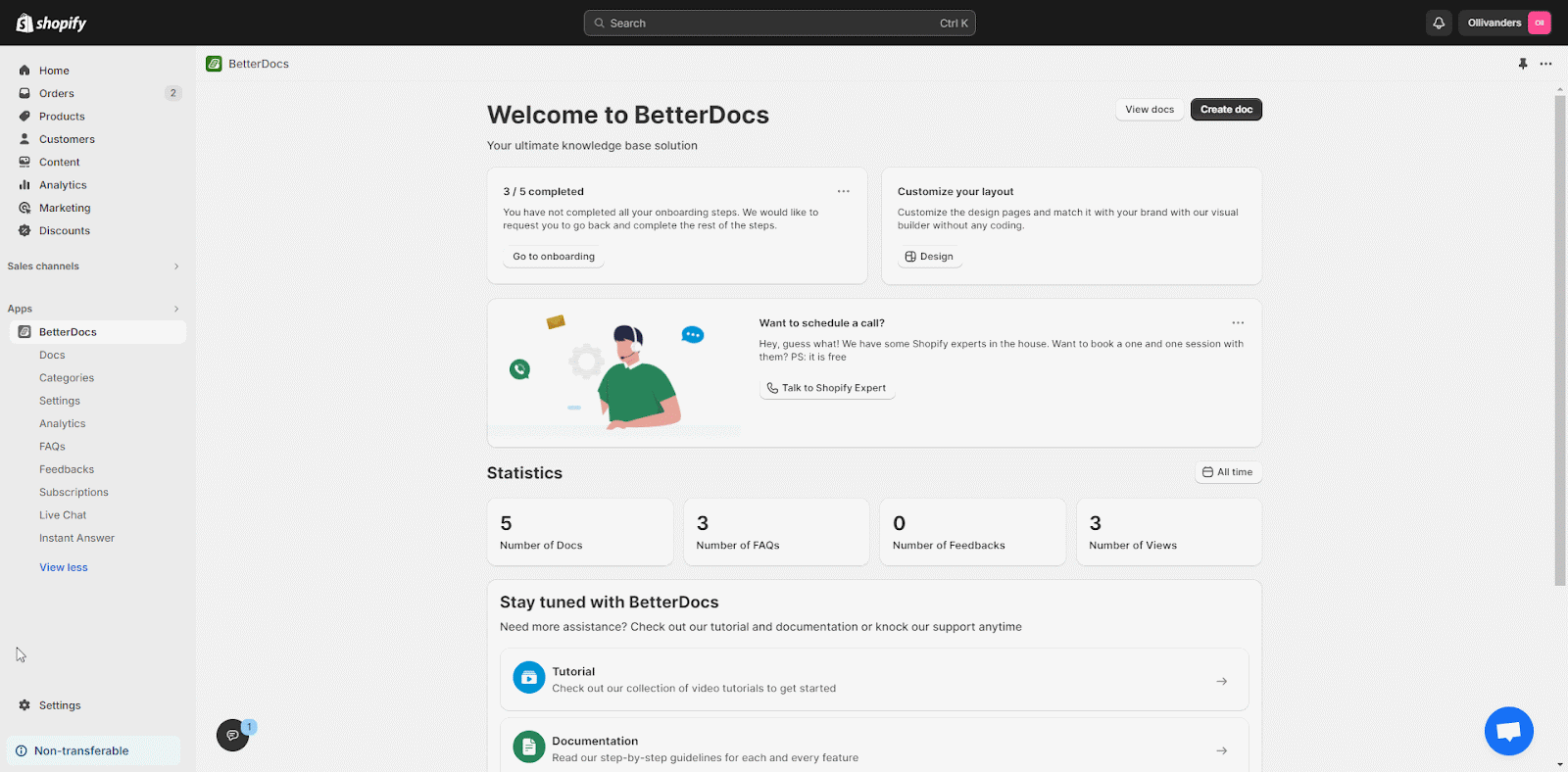 Configure Feedback Section With BetterDocs For Shopify