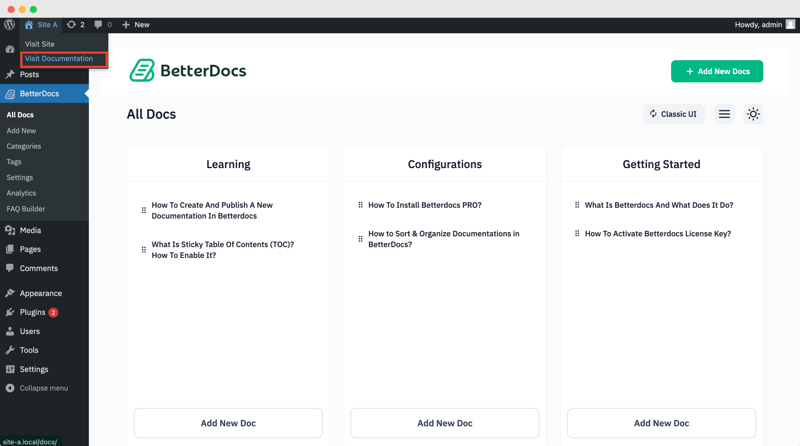 BetterDocs Handbook Layout