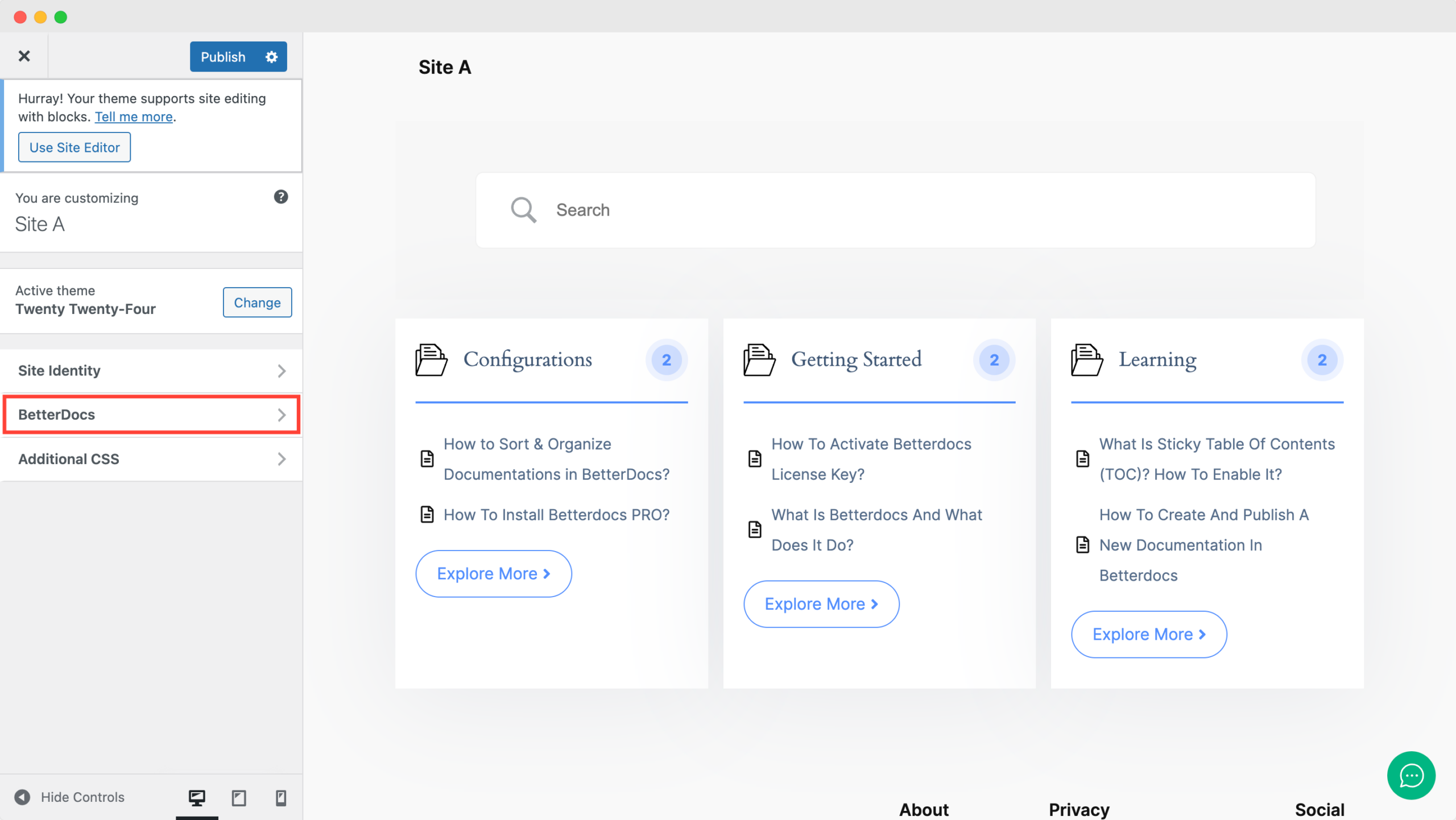 BetterDocs Handbook Layout