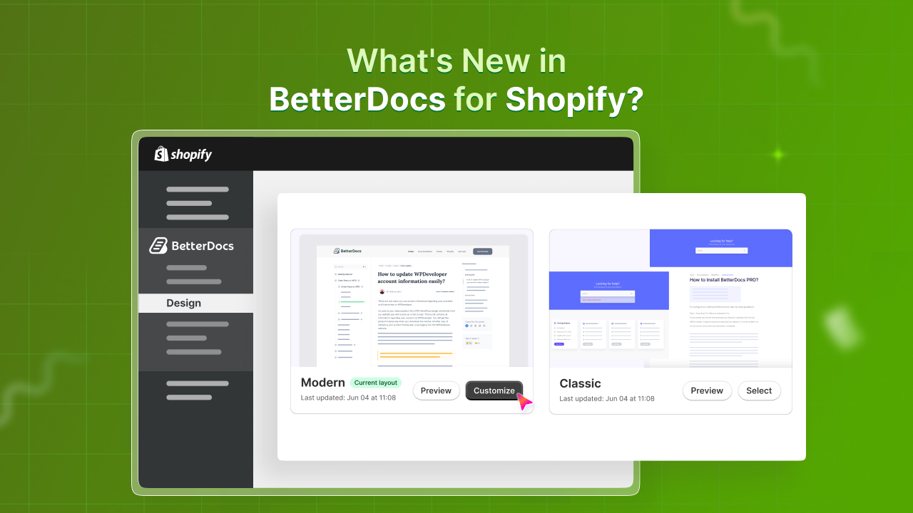 Featured Image - What's New in BetterDocs for Shopify: New Shopify Docs Layout Option & More - Blog