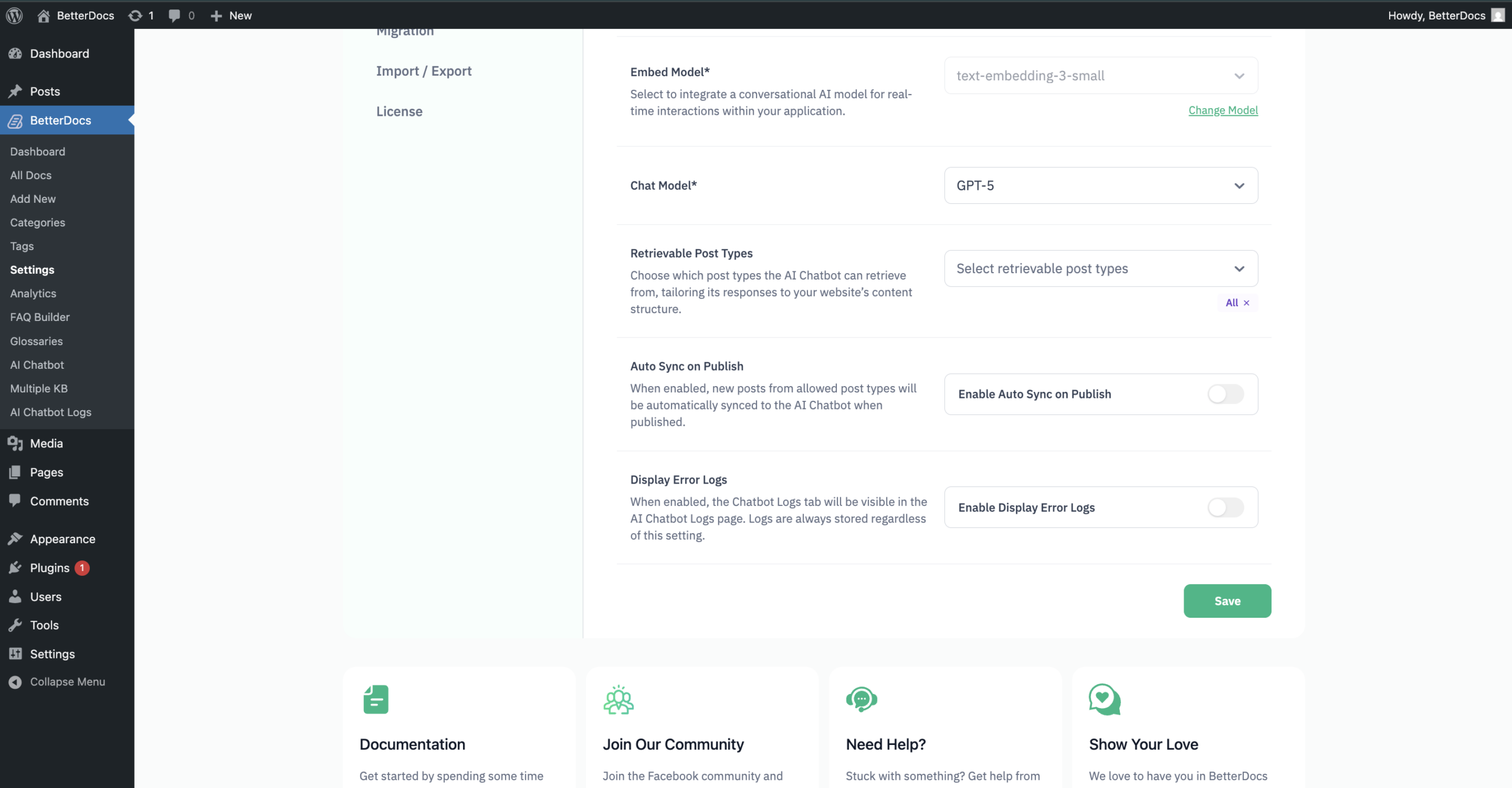 How to Configure BetterDocs AI Chatbot? 7 Auto Sync in Publish