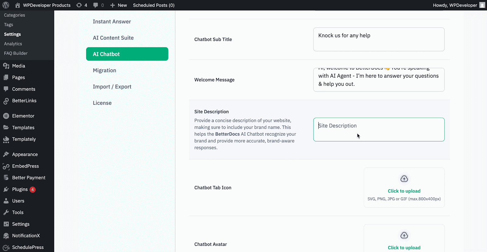 How to Configure BetterDocs AI Chatbot? 6 Configure BetterDocs AI Chatbot