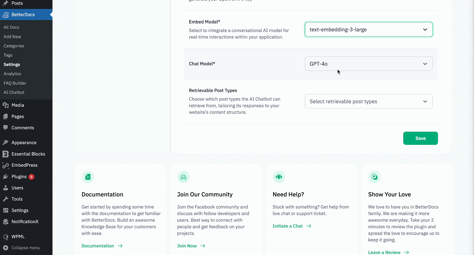 How to Configure BetterDocs AI Chatbot? 7 Configure BetterDocs AI Chatbot
