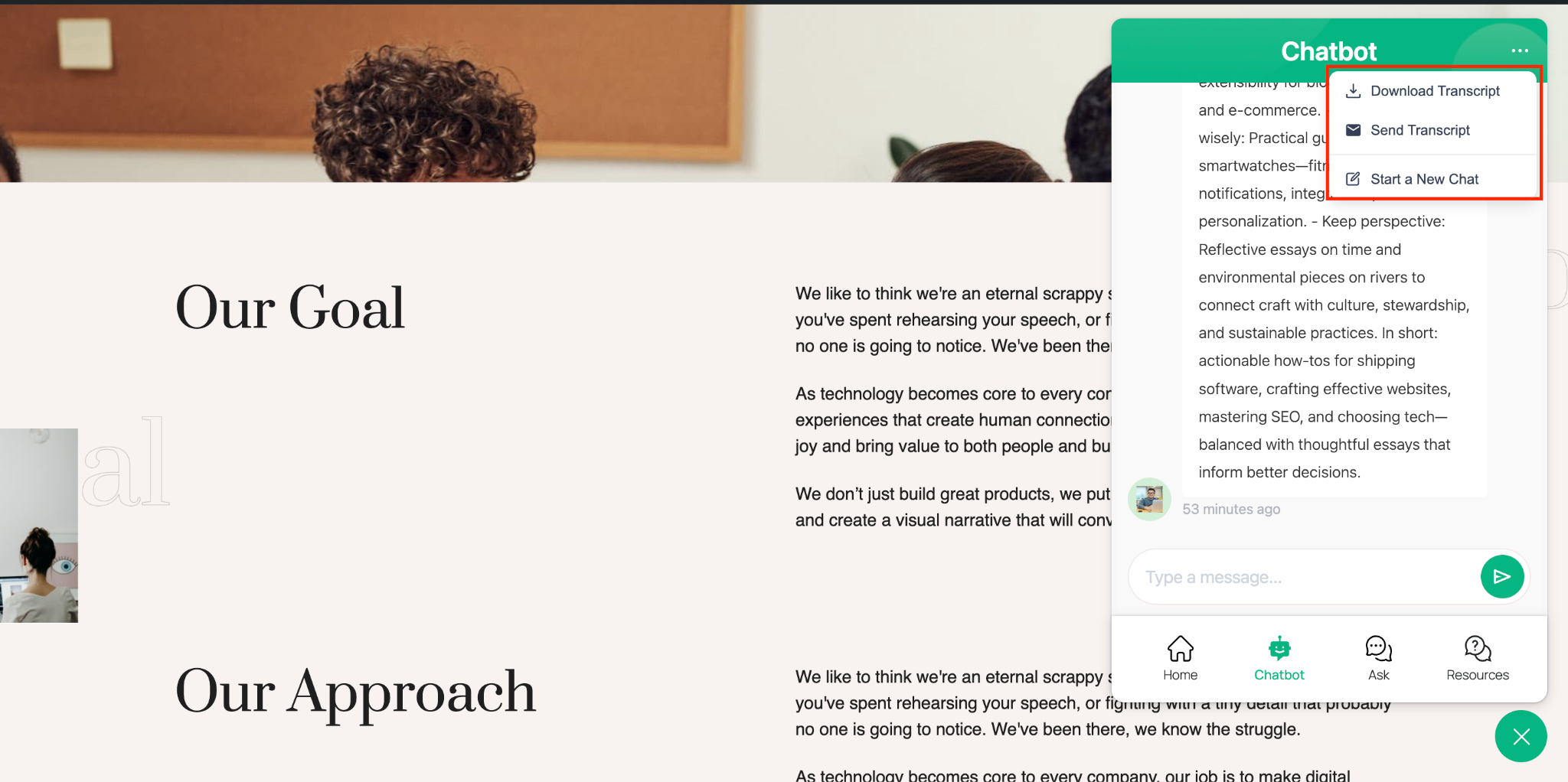 How to Configure BetterDocs AI Chatbot? 9 Download or Send Transcript from Chatbot