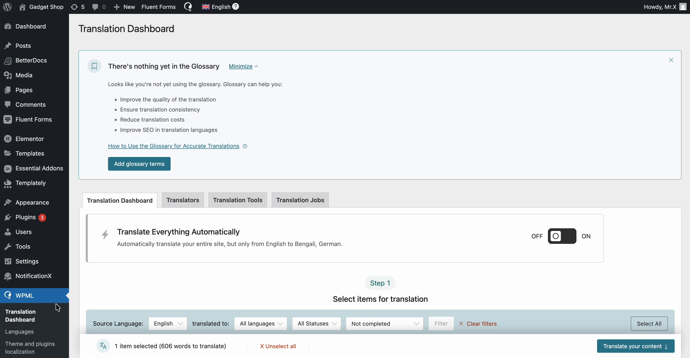 How to Create Multilingual Documentation in WordPress 5 Translate page with WPML