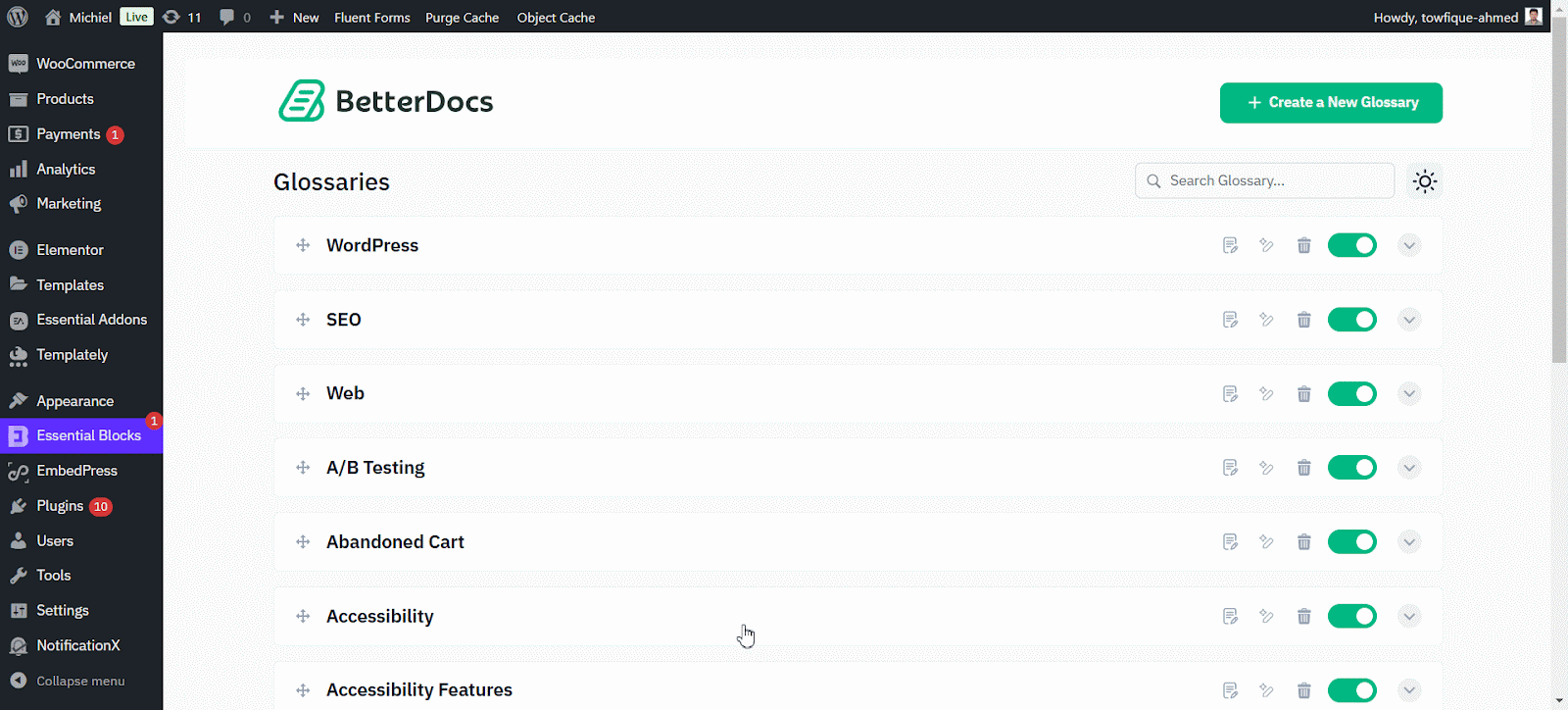 Import And Export Glossaries with BetterDocs