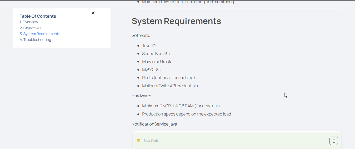 How to Configure Code Snippet in BetterDocs? 18 Final outcome of code snippet
