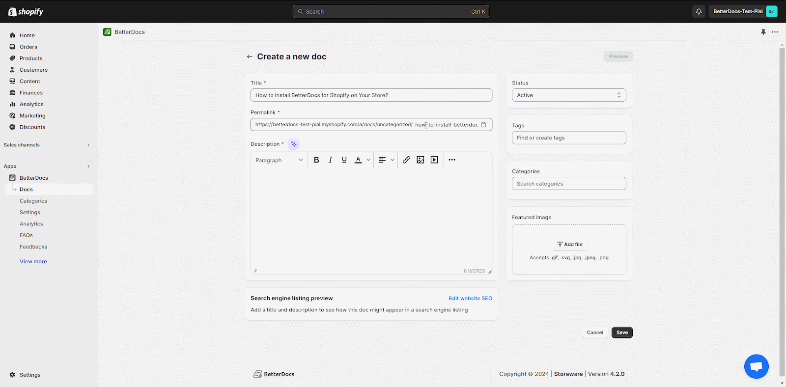How To Easily Add New Documentation In Shopify With BetterDocs? 11 Reduce Support Tickets on Shopify: Write Documentation