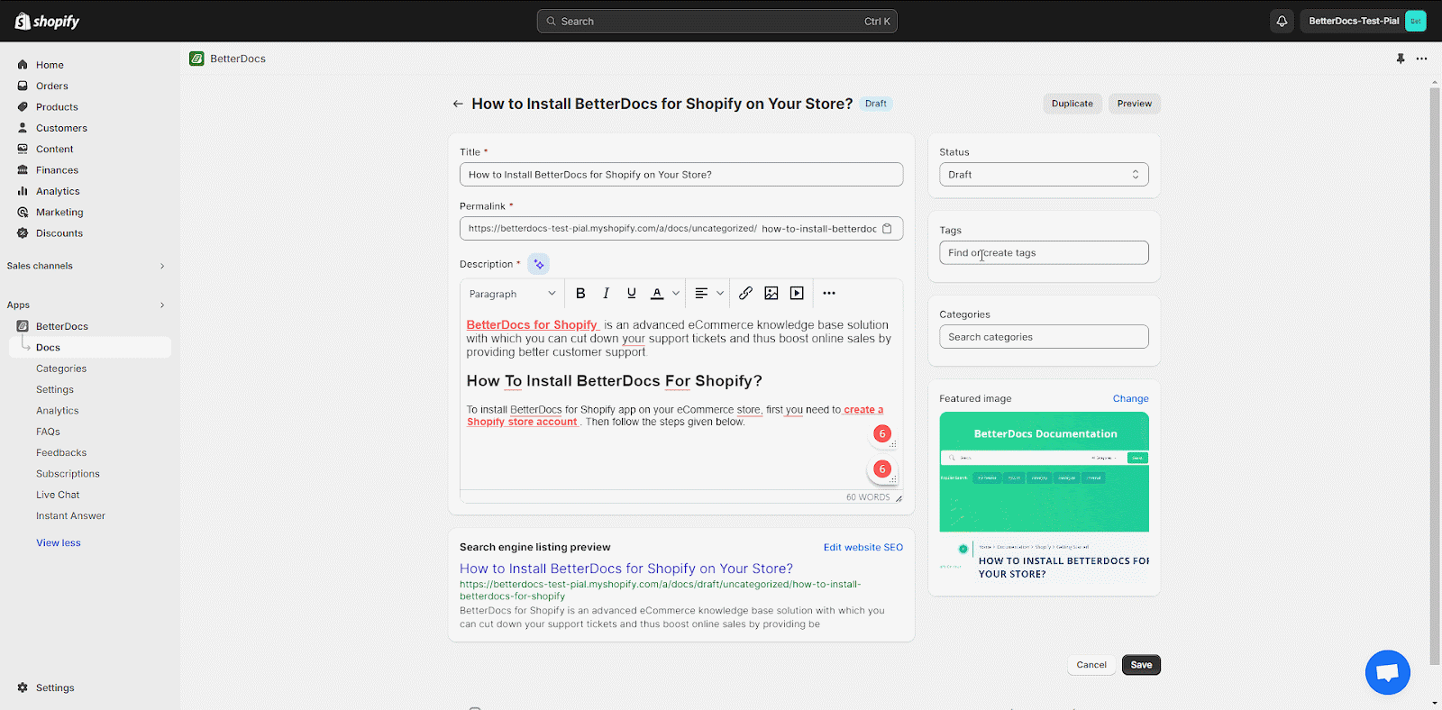 How To Easily Add New Documentation In Shopify With BetterDocs? 14 Reduce Support Tickets on Shopify: Add Doc Tags & Categories