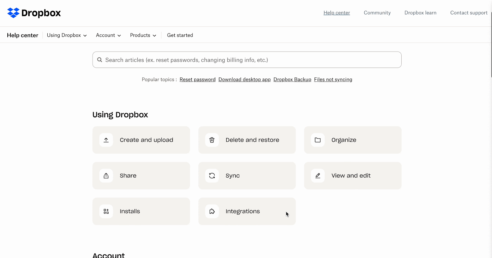DropBox: SaaS Knowledge Base Example