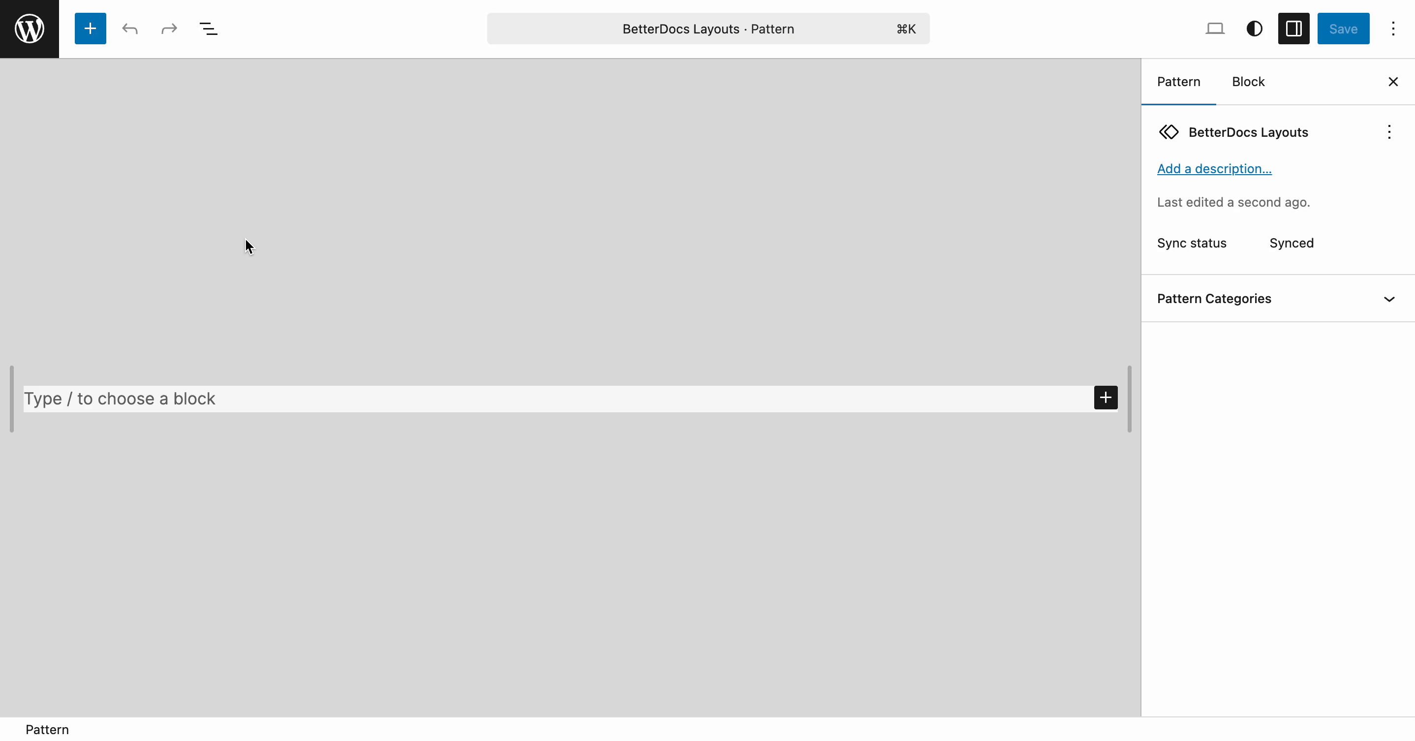 Layout in BetterDocs Full Site Editor