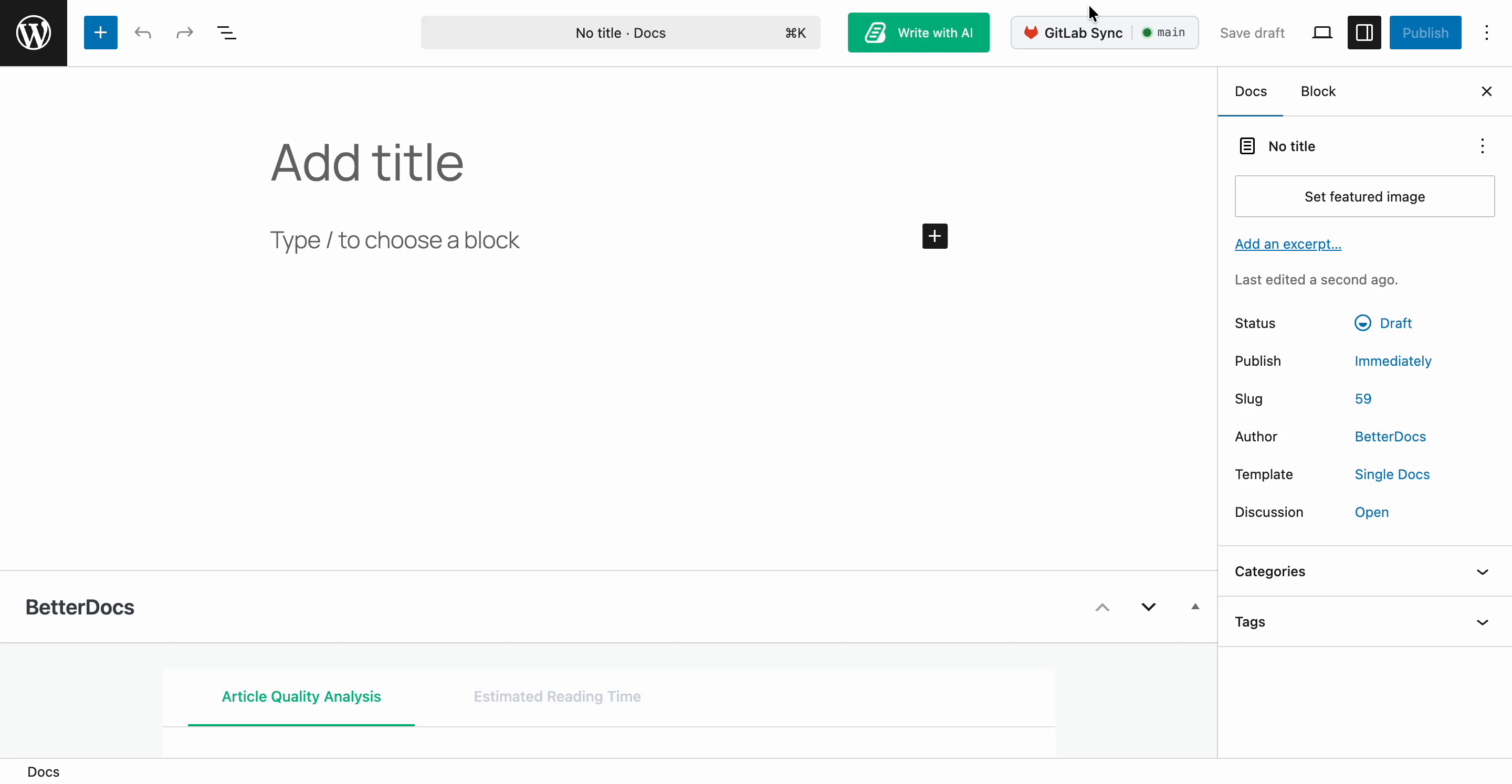 How to Connect the GitLab Repository to BetterDocs 7 Import MD files from GitLab