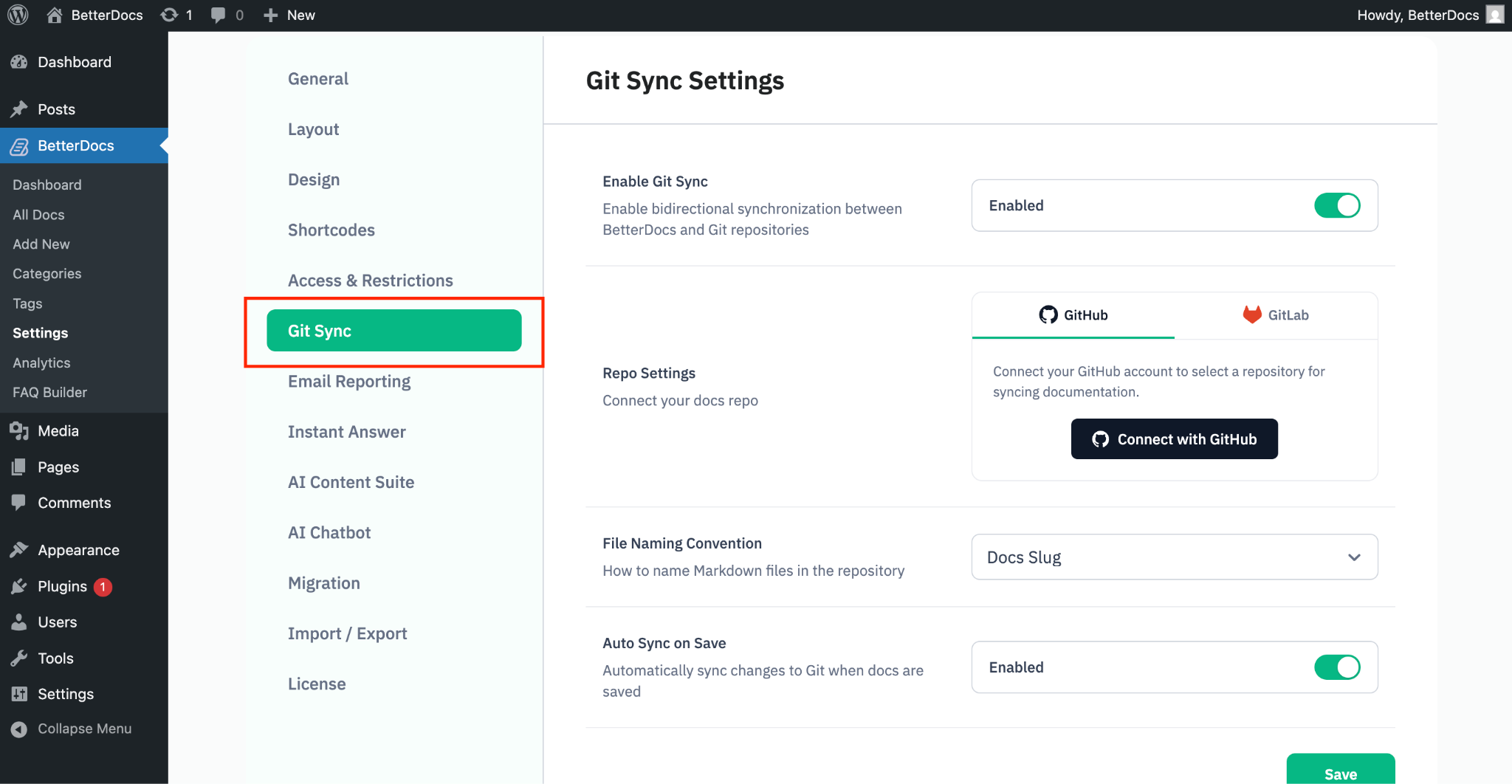 Sync Docs Smarter with the New Git Integration in BetterDocs 2 Git Integration
