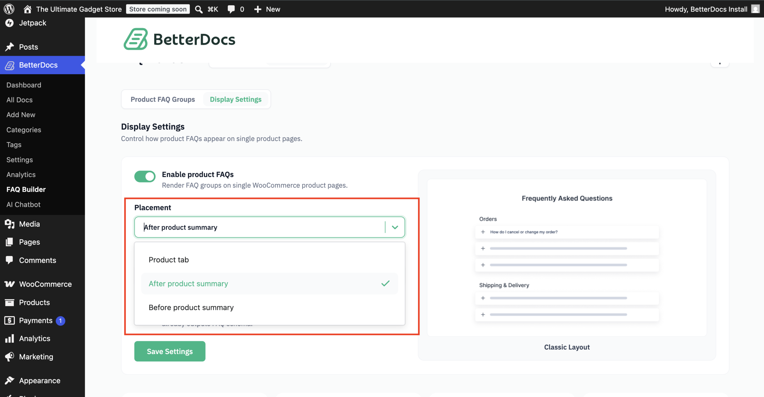 BetterDocs WooCommerce Product FAQ: Turn Product Questions Into Purchase Confidence 6 Customize FAQ