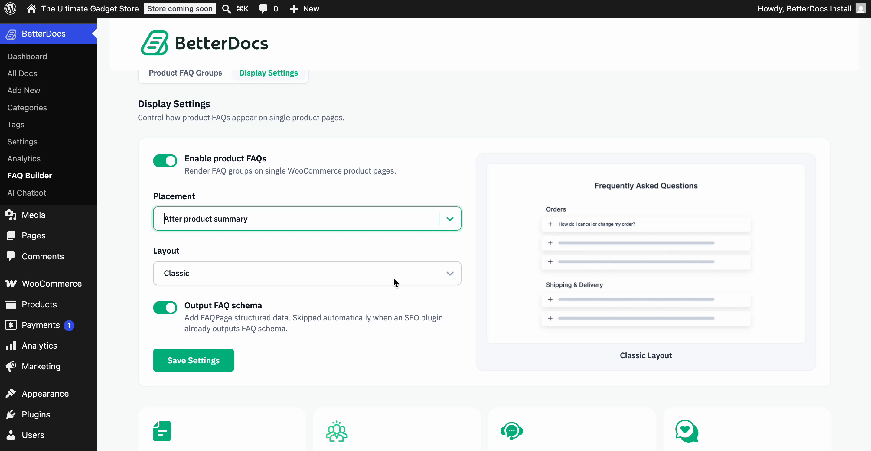 BetterDocs WooCommerce Product FAQ: Turn Product Questions Into Purchase Confidence 7 Title, Layout and Schema