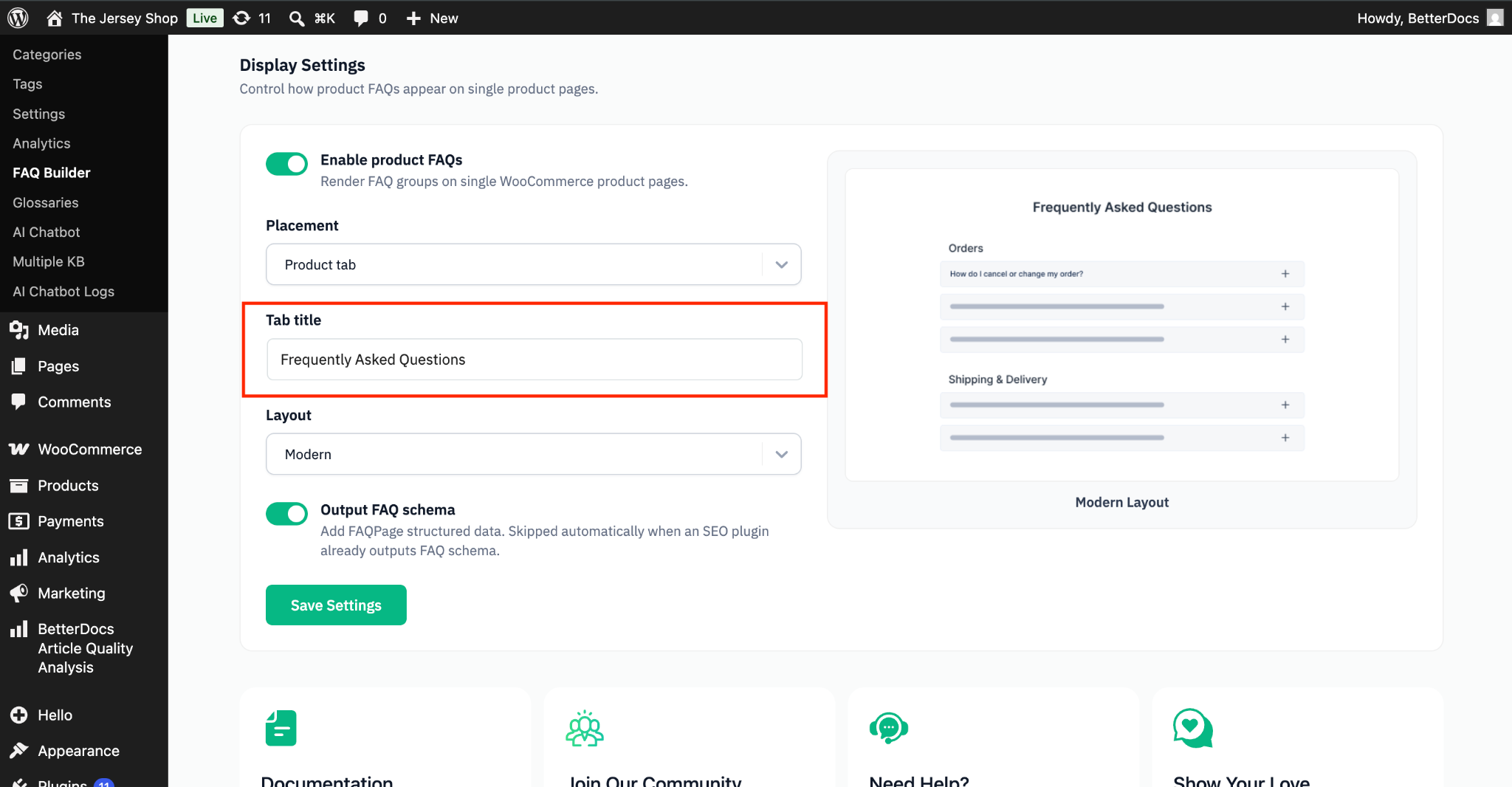 How to Create WooCommerce Product FAQ With BetterDocs? 6 Add A Title in FAQ