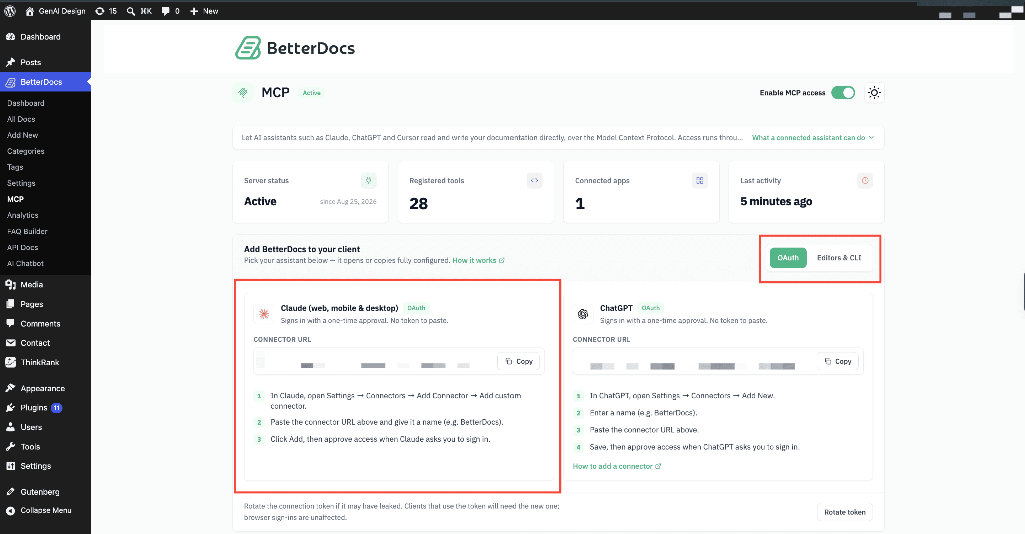 Claude with BetterDocs MCP