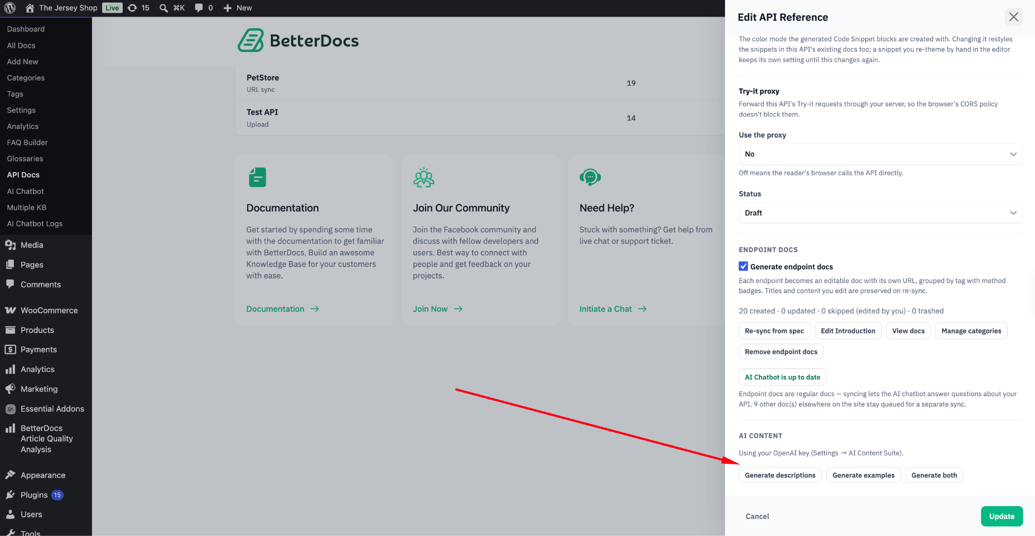 How to Generate API Documentation with BetterDocs? 5 Auto Generate missing description with AI