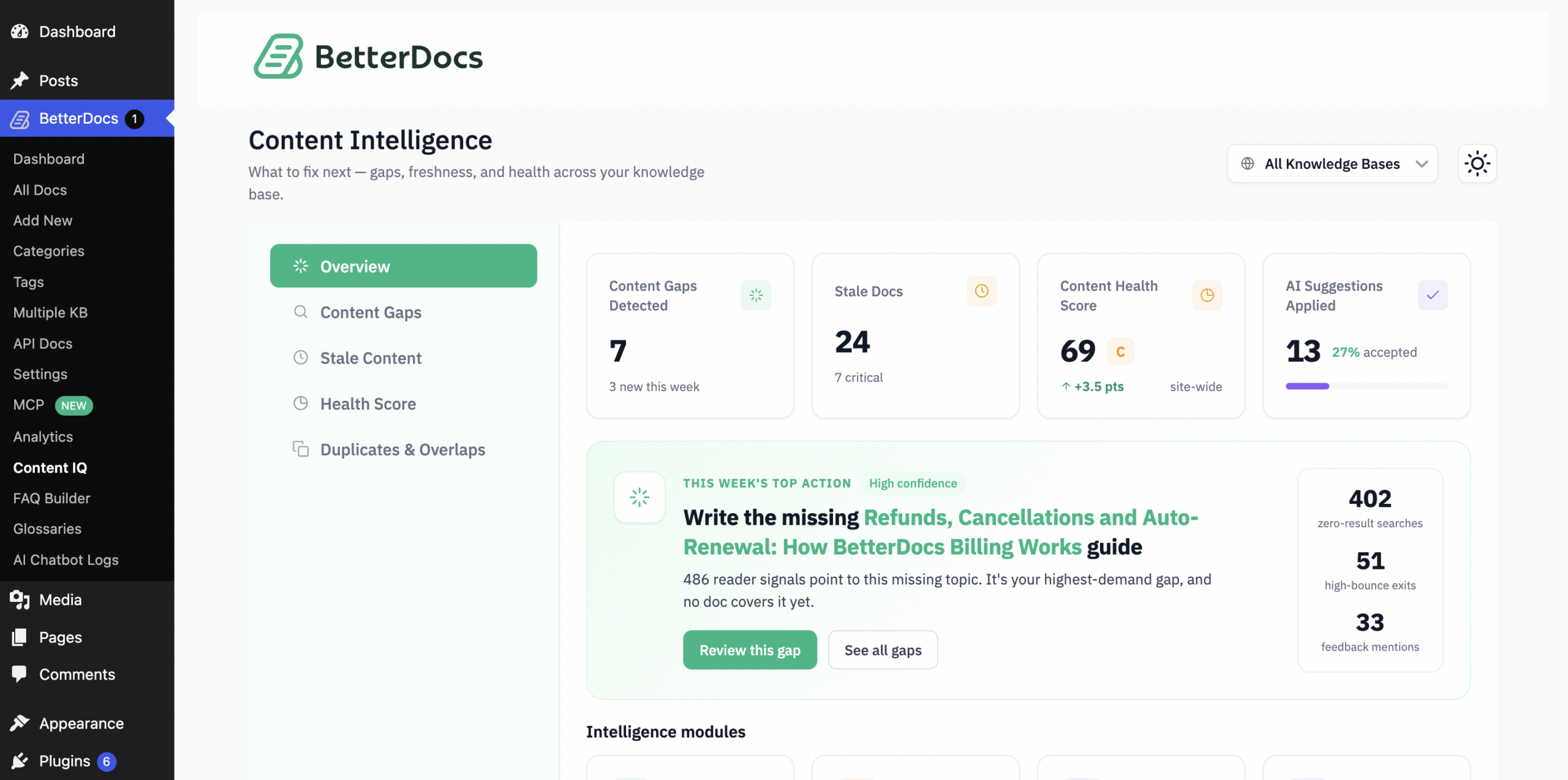 Content Intelligence in BetterDocs